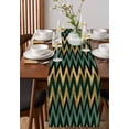 thumbnail image 3 of Table Runner Abstract Green Gold Wave Table Decoration for Kitchen Dinning Modern Art Table Decoration for Indoor Outdoor Party Wedding Decor 13x72inch, 3 of 7