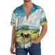 thumbnail image 1 of Fotbe Countryside Farm Cow Camisa Estampada de Manga Corta para Hombre, Casual de Verano, Estilo Playero, Sin Arrugas-XX-Large, 1 of 5