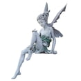 thumbnail image 1 of 1x Garden Fairy Statue Sitting Resin Craft Ornament Landscaping Decor Yard, 1 of 8