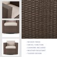 thumbnail image 3 of GDF Studio Venice Outdoor Wicker Swivel Club Chair with Cushions, Light Brown and Ceramic Gray, 3 of 9