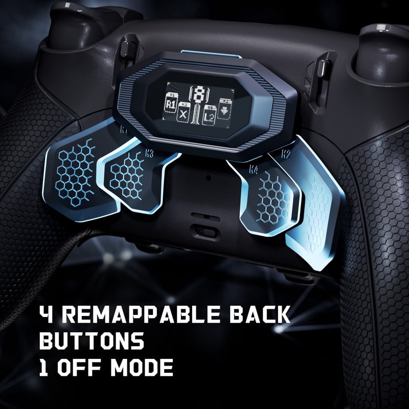 eXtremeRate BEYOND Kit for PS5 Edge - OLED Display Paddles w/ 4 Remappable Buttons & Rubberized Grip (Black)
