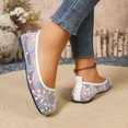 thumbnail image 6 of Jamicy Mesh Ballet Flats for Women Embroidered Floral Round-Toe Mary Jane Flats Comfortable Casual Daily Dress Ballerina Shoes, 6 of 8