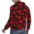 thumbnail image 6 of Uemuo Red Skulls Pattern Men's Hoodie - Casual Pullover Hoodie with Kangaroo Pocket, Stylish Hooded Sweatshirt for Everyday Wear-X-Large, 6 of 7