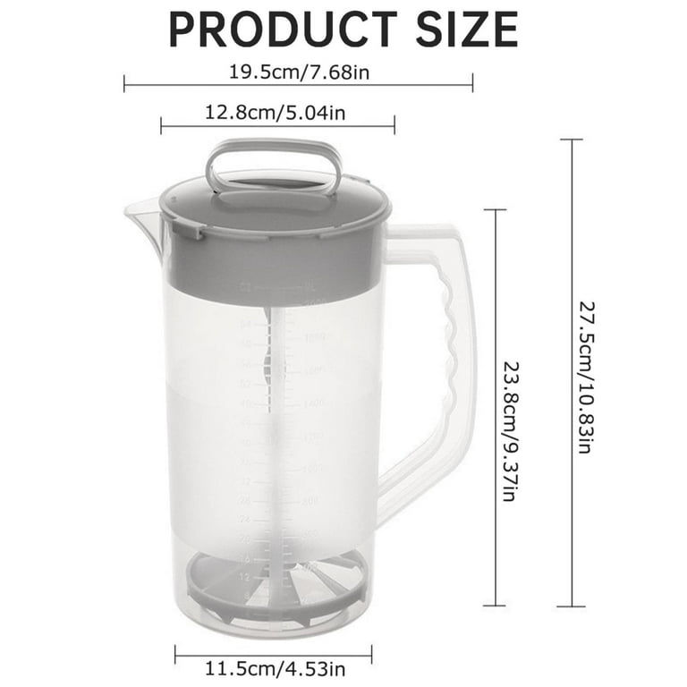Walmart 68oz Leak-Resistant Mixing Pitcher with Lid, Plunger