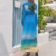 thumbnail image 3 of Vestido largo de palmeras tropicales, ropa de mujer, vestido de noche de verano para mujer, vestidos de verano para mujer 2024, 3 of 5