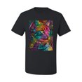 thumbnail image 3 of Colorful Cat Portrait | Cat Lover Owner | Dean Russo Art Animal Lover Men's T-Shirt, Black, M, 3 of 5