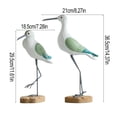 thumbnail image 7 of Ruanlalo 2 Pcs Wooden Seagull Figurine Coastal Lifelike Seabird Sculpture Nautical Animal Tabletop Ornament for Bedroom Living Room Home Office Desk Shelf Decor, 7 of 7