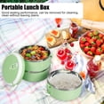 thumbnail image 2 of Caja Bento Apilable Con Sello De Acero Inoxidable, Fiambrera A Prueba De Fugas, Contenedores De Alimentos Para Trabajo, Escuela, Oficina, Niños, Adultos, Estudiantes, Niños, 3 Capas, Verde Jadeshay moderno, 2 of 7