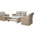 thumbnail image 6 of Outdoor Astonishing : 4 Sectional With , Cushions And Glass Coffee Table For A Wonderful Living U-style Bliss All Weather Happy Time, 6 of 7