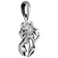 thumbnail image 2 of Small 3/4 inch Sterling Silver Crab Necklace for Women Diamond-Cut Oxidized finish 20 inch BX_15, 2 of 4