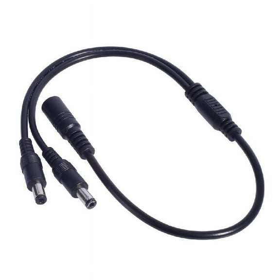 2 Output Power Y Splitter Cable 5.5x2.1mm for CCTV DVR LED Strips Monitors