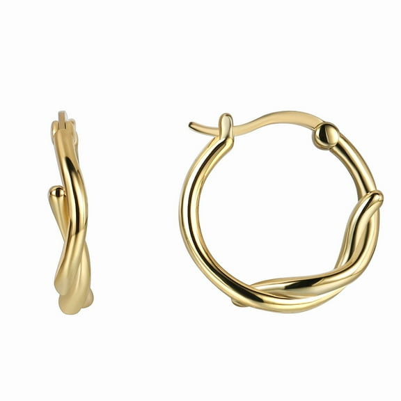Twisted Small Hoop Earrings, Braided Celtic Love Knot Huggie Round Hoops, Fashion Jewelry For Women