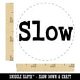 thumbnail image 2 of Slow Fun Text Self-Inking Rubber Stamp Ink Stamper - Fuchsia Ink - Small 3/4 Inch, 2 of 7