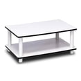 thumbnail image 3 of Furinno 11172 Just Table Basse à 2 Niveaux Sans Outils, Blanc avec Tube Blanc, 3 of 5