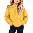 thumbnail image 2 of BXJX Girls Cotton Hoodies, Long Sleeve Pullover Drawstring School Sweatshirts with Pockets Yellow Size 7-8 T, 2 of 9