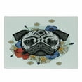 thumbnail image 1 of Pug Cutting Board, Head of a Dog Surrounded by Lively Spring Flowers Daisies and Puppies Sketch Art Print, Decorative Tempered Glass Cutting and Serving Board, in 3 Sizes, by Ambesonne, 1 of 2