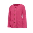 thumbnail image 4 of Womens Sherpa Cardigan Sweaters Teddy Soft Cozy Long Sleeve Button Down Fleece Jacket With Pockets Fall Winter, 4 of 6