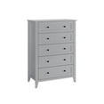 thumbnail image 1 of Bingirl Commode Moderne à 5 Tiroirs, Table de Nuit Moderne Haute avec Tiroirs Profonds et Poignée Ronde en Nickel, Armoire de Rangement en Bois pour Chambre, Salon, Couloir (5 Tiroirs), 1 of 8