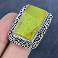 thumbnail image 2 of Swiss Green Opal Handmade 925 Sterling Silver Jewelry Ring Size 8, 2 of 2