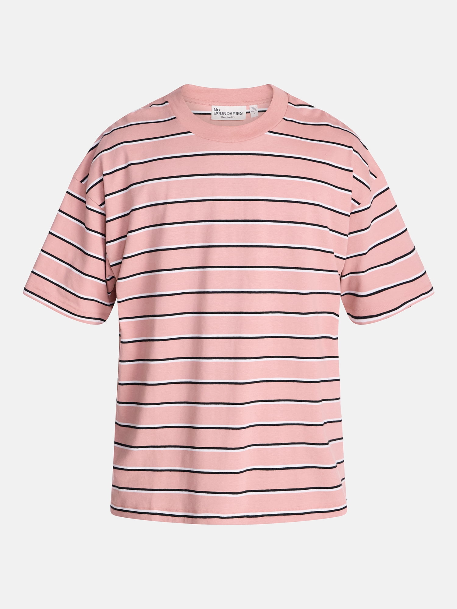No Boundaries Stripe Pattern Tee with Short Sleeves, Men's XS-4XLT
