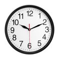 thumbnail image 1 of Reloj de pared negro, silencioso, sin tictac, funciona con pilas, redondo, analógico, para aula, escuela, oficina, sala de estar, dormitorio, hogar, 1 of 5