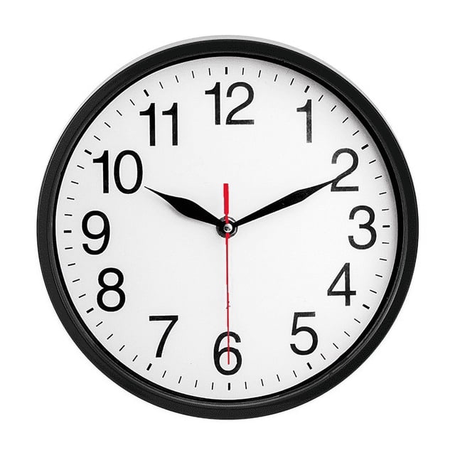 Reloj de pared negro, silencioso, sin tictac, funciona con pilas, redondo, analógico, para aula, escuela, oficina, sala de estar, dormitorio, hogar