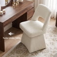 thumbnail image 6 of Usaint 360‑Degree Swivel Chenille Dining Chair Set of 2, Hollow‑Out Curved‑Back Upholstered Accent Chair for Dining Rooms, Living Rooms, Reading Nooks, Beige, 6 of 10