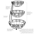 thumbnail image 5 of Spectrum Diversified A44110 Kitchen Countertop Organizer 3 Tier Server Tray Stand Fruit Basket Display One Black, 5 of 5