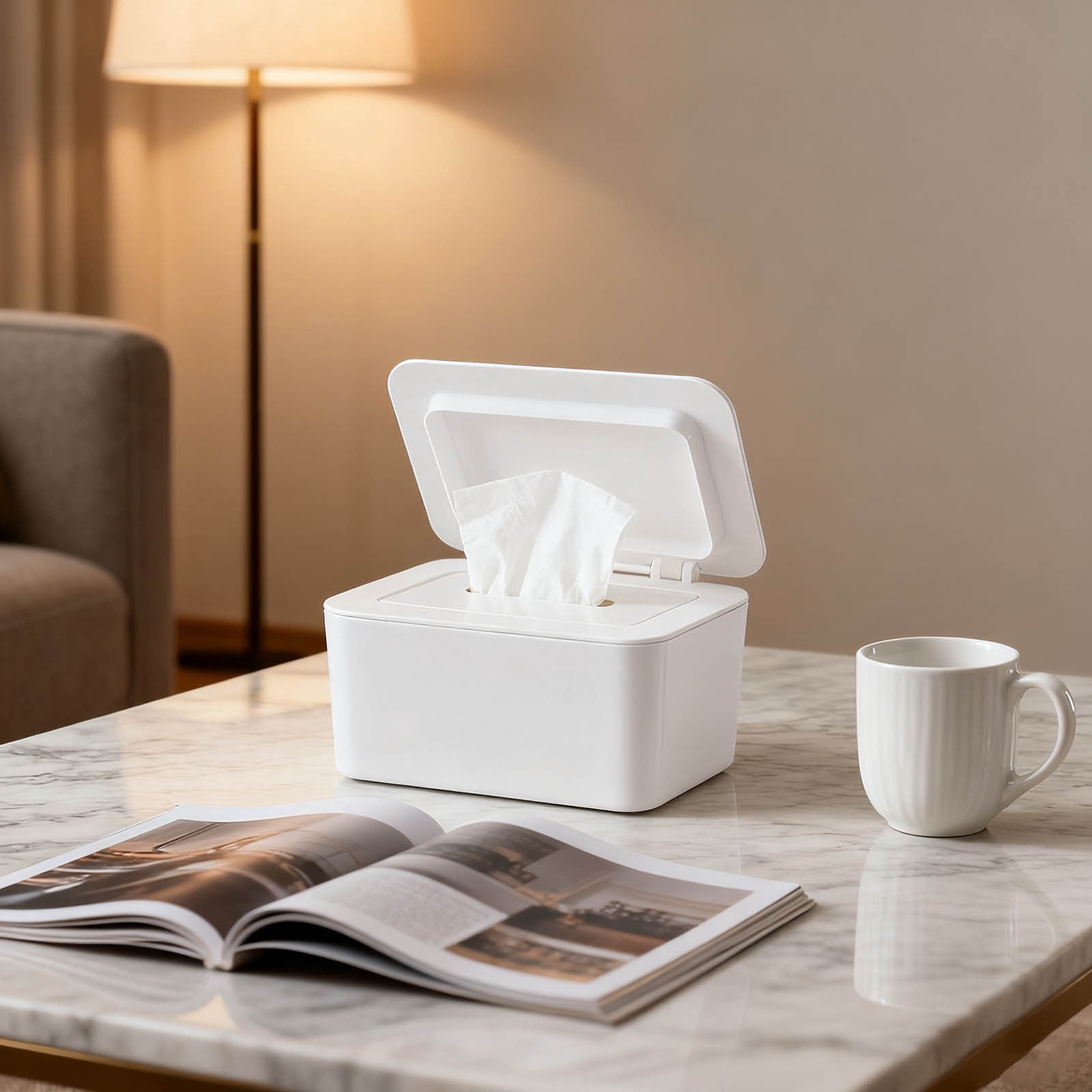 Multipurpose Wet Wipe Dispenser With Lid For Organized Home Travel And Car Storage