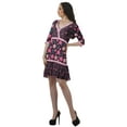 thumbnail image 4 of Moomaya Robe Courte Portefeuille à Col en V Imprimée en Georgette pour Femmes Tenue Décontractée, 4 of 6