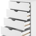 thumbnail image 6 of Naomi Home 5 Drawer Dresser, Tall Dressers for bedroom, Kids dresser with Wheels, Durable Storage dresser, Small Dresser for Closet, Makeup dresser with 180 lbs Capacity – White, 6 of 8