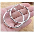 thumbnail image 2 of Clearance Women Fashion 925 Sterling Solid Silver Ear Stud Hoop Earrings Wedding Jewelry (1.58 inch), One Size1 pair, 2 of 2