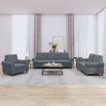 thumbnail image 1 of vidaXL 3 Piece Sofa Set with Cushions Dark Grey Velvet, 1 of 5