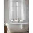 thumbnail image 6 of Grey Striped Semi Sheer Window Curtains 72 Inches Long, Luxurious White Stripes Modern Abstract Art Rod Pocket Voile Silky Chiffon Curtain Light Filtering Drapes for Living Room, 52"x72", 2 Panels, 6 of 9