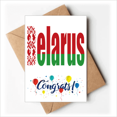 thumbnail image 1 of Belar Country Flag nombre Sobre de la Carta de felicitación de la tarjeta de matrimonio, 1 of 4