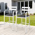 thumbnail image 3 of Ktaxon 2-Pc Outdoor Bar Stools, All-Weather Aluminum with Cushion for Patio, Backyard, White, 3 of 7