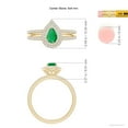 thumbnail image 4 of ANGARA Natural Split Shank Pear Emerald and Diamond Double Halo Ring in 14K Yellow Gold for Women (Size-6x4mm) | May Birthstone, Birthday, Anniversary, Jewelry Gift for Women | Natural Emerald Ring, 4 of 9