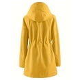 thumbnail image 6 of larppty Women Rain Jacket Lightweight Waterproof Raincoat Outdoor Hooded Windbreaker Trench Coat (Yellow, 3XL), 6 of 9