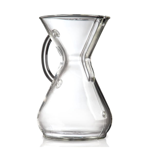 Cafetera de vidrio verteble Chemex - Serie mango de vidrio - 8 tazas - Empaque exclusivo