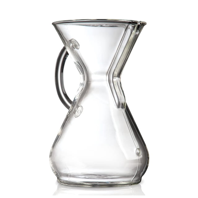 Cafetera de vidrio verteble Chemex - Serie mango de vidrio - 8 tazas - Empaque exclusivo
