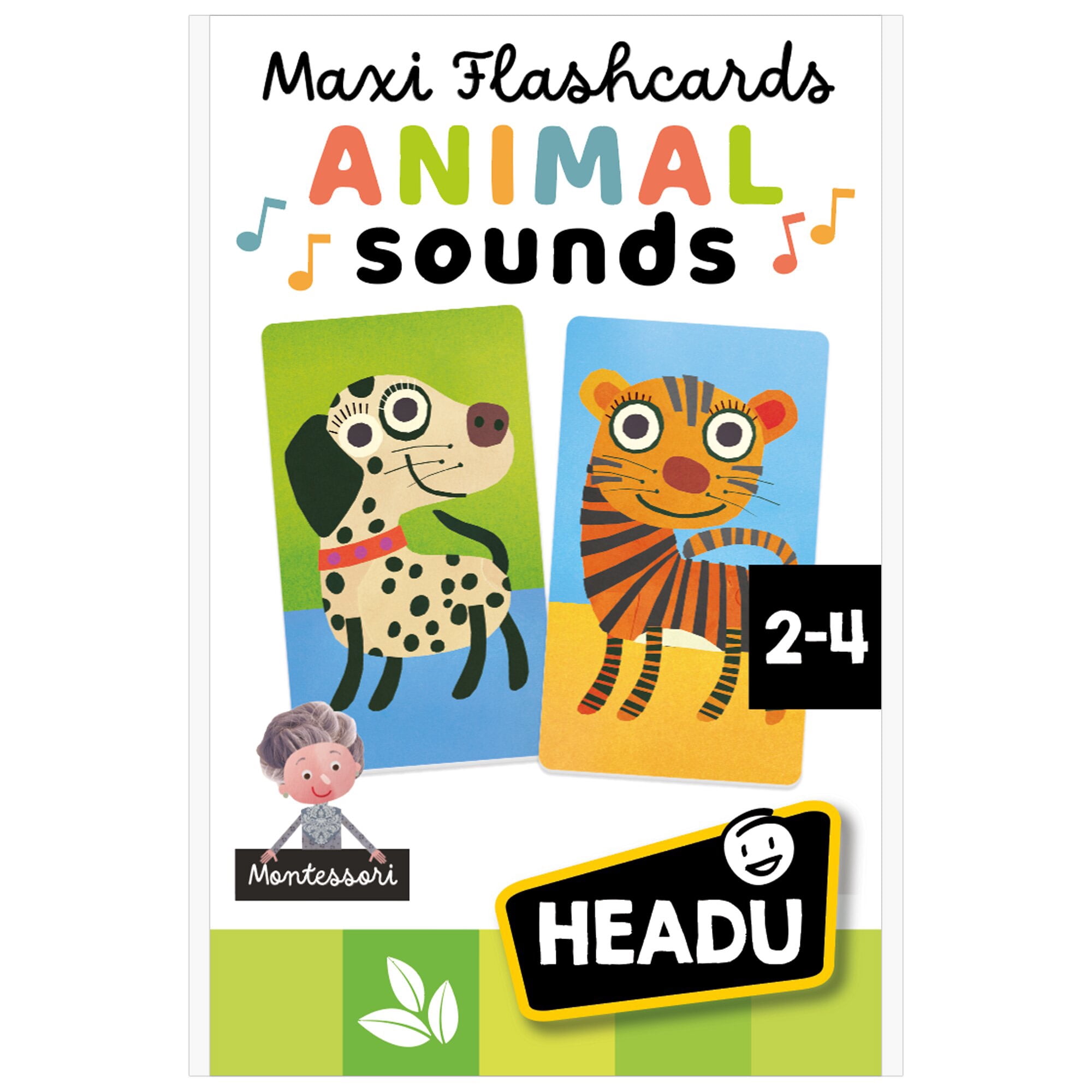 Headu: Maxi Flashcards - Animal Sounds - Sensory Recognition Game, Large Illustrated Cards, Interactive App Play, Montessori, Preschool, Toddlers 2-4