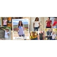 thumbnail image 5 of JYLFC Womens Shirts Short Sleeve V Neck Loose Casual Summer Tops, Yellow 2XL, 5 of 7