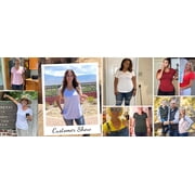 JYLFC Womens V Neck T-Shirts Short Sleeve Tops Casual Basic Shirts, Black L