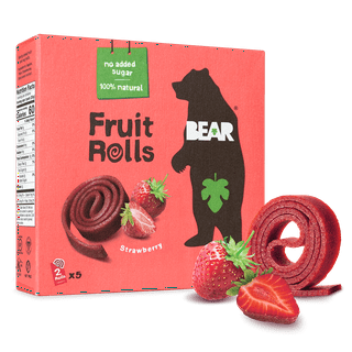 BEAR Fruit Rolls, 5 packs of 2 Rolls per Box - Healthy Fruit Snack