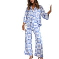 thumbnail image 3 of Coduop Women 2 Piece Nightwear Pajamas Set Seashell Print 3/4 Sleeve Sleepsuit Loungewear Set, 3 of 9