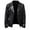 Black a leather jacket for Men, variant on HAPIMO Savings Leather Jacket Men's Casual Stand Collar Slim Leather Sleeve Bomber Jacket Faux Leather Biker Jacket Clearance Black L