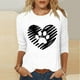 thumbnail image 3 of Tops de Cuello Redondo para las Mujeres Moda Impresa 3/4 Mangas Blusa Casual Top, Estante de Imitación, 3 of 5