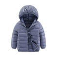 thumbnail image 2 of Godderr Kids Toddler Puffer Down Jacket for Boys Girls，2-12Y Teen Hooded Zipper Down Outwear Solid Color Lightweight Down Snowsuit Coat, 2 of 6