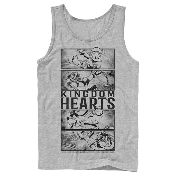 Men's Kingdom Hearts 3 Action Panels  Tank Top Athletic Heather Large
