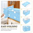 thumbnail image 4 of Lovely Star Pattern Foldable Storage Bin with Lid and Handle Collapsible Storage Box 16.5 x 12.6 x 11.8 inches, 4 of 7